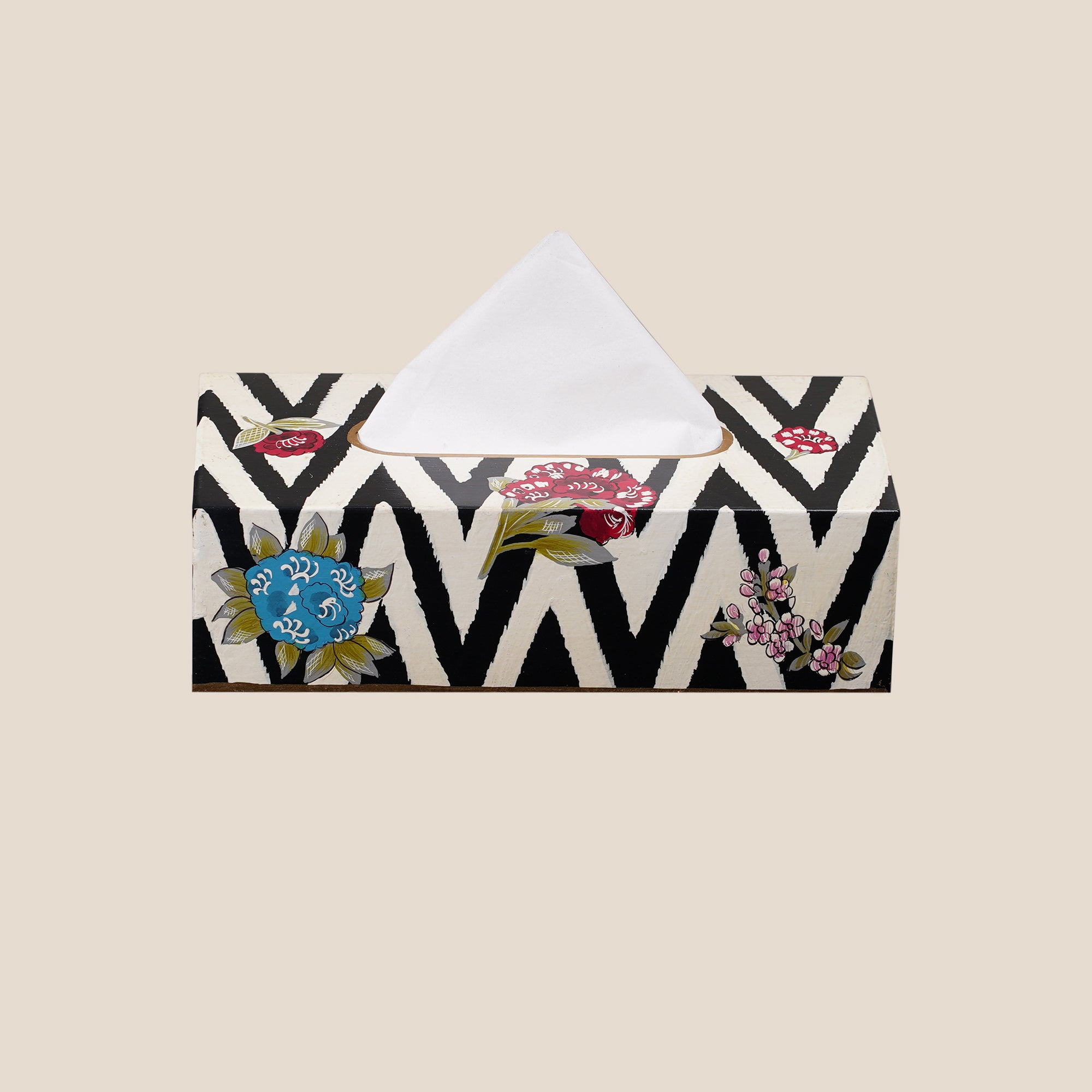 Chevron Bloom Serving Tissue box