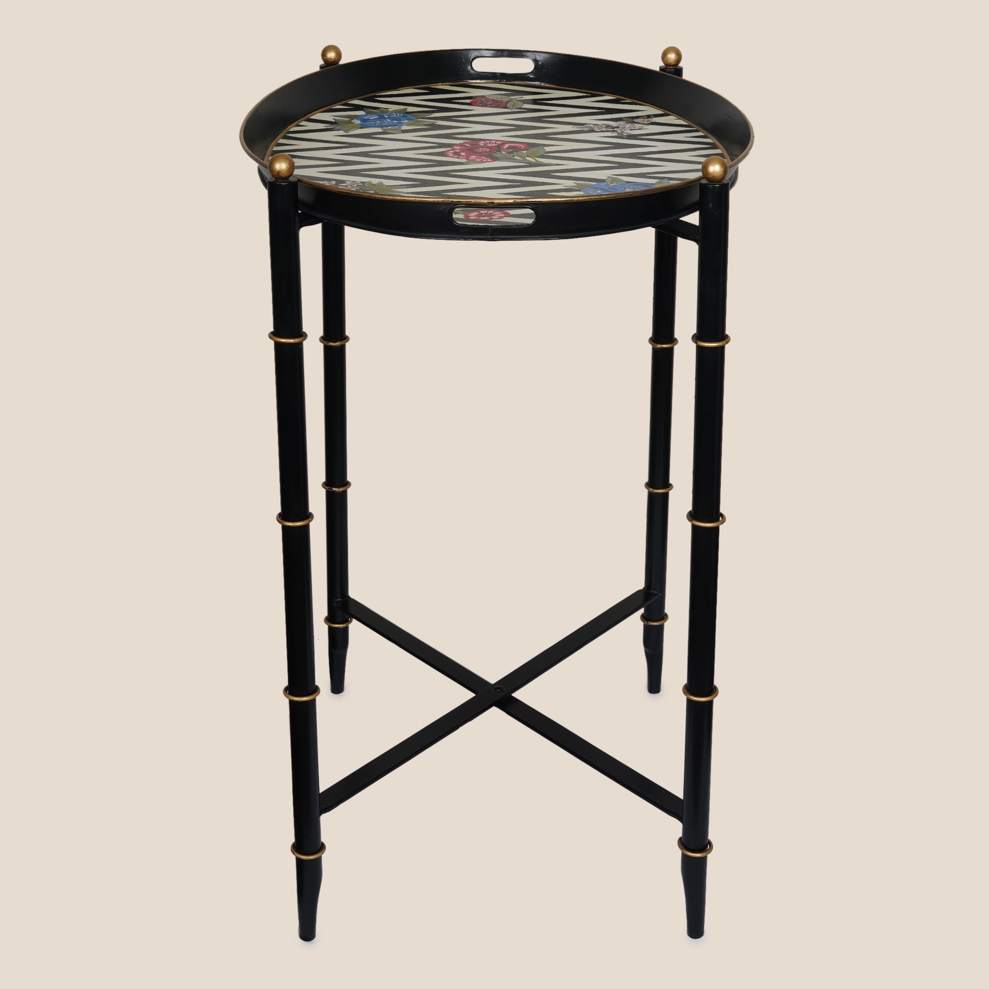 Chevron Bloom Butler Table - Small