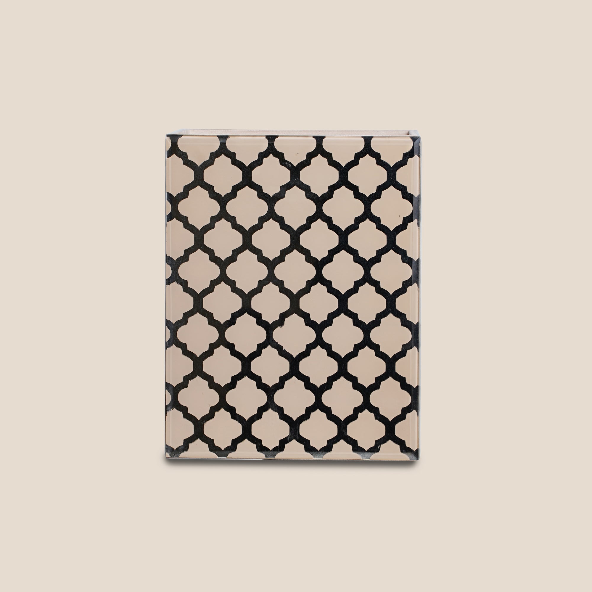 Moroccan Jaali Waste Bin - Beige