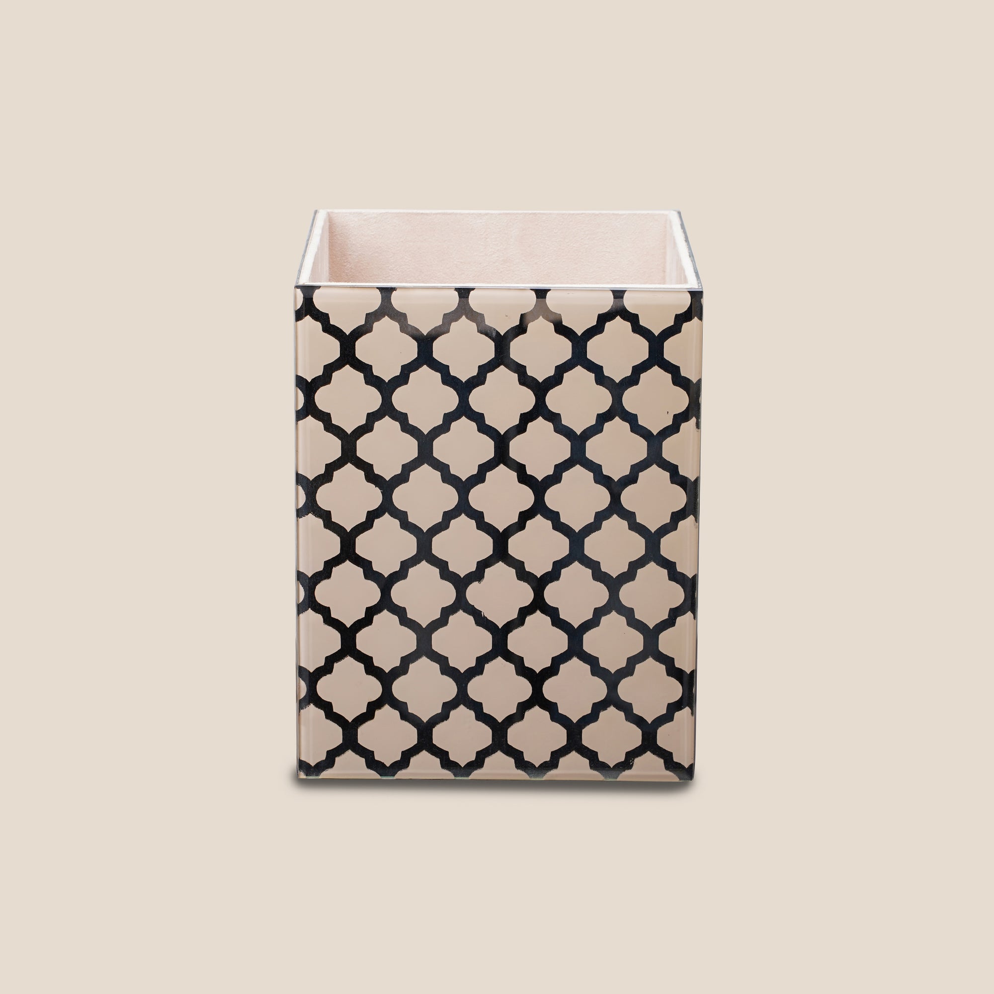 Moroccan Jaali Waste Bin - Beige