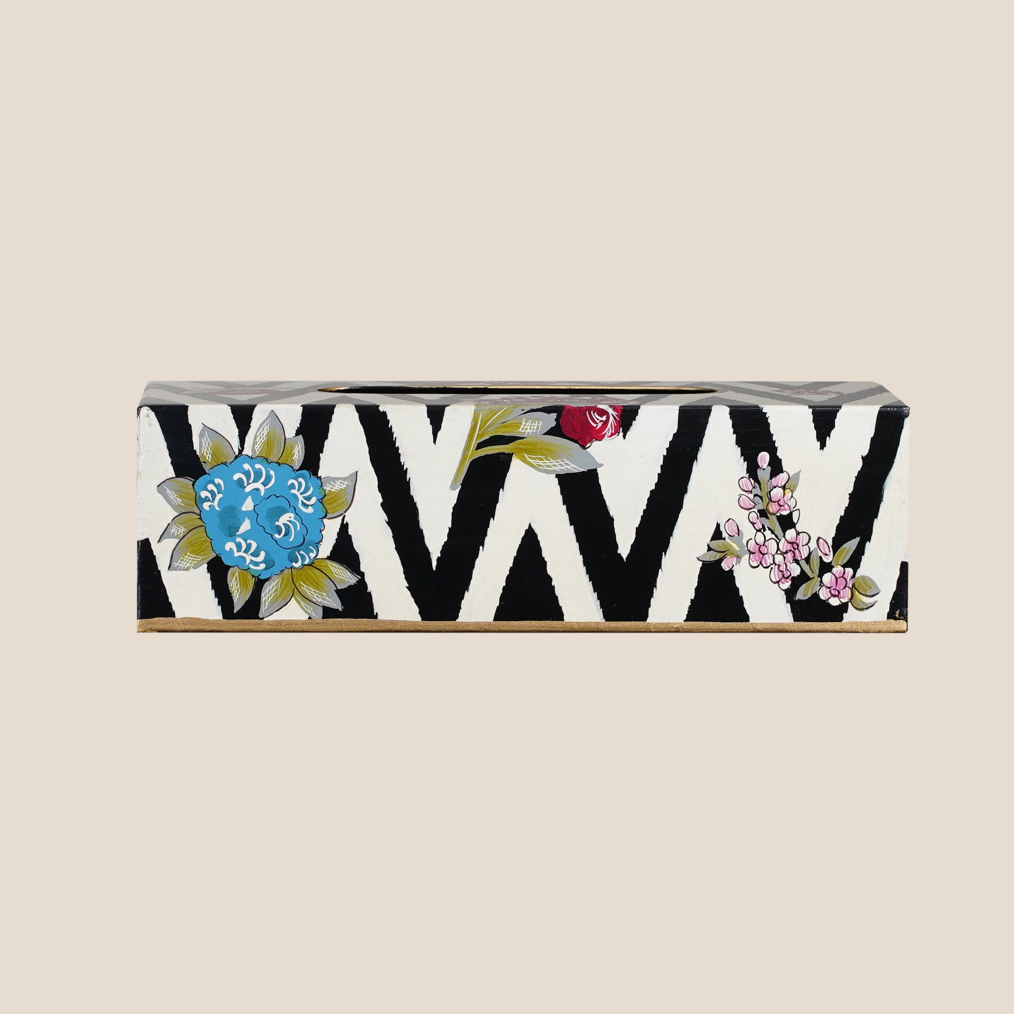 Chevron Bloom Serving Tissue box
