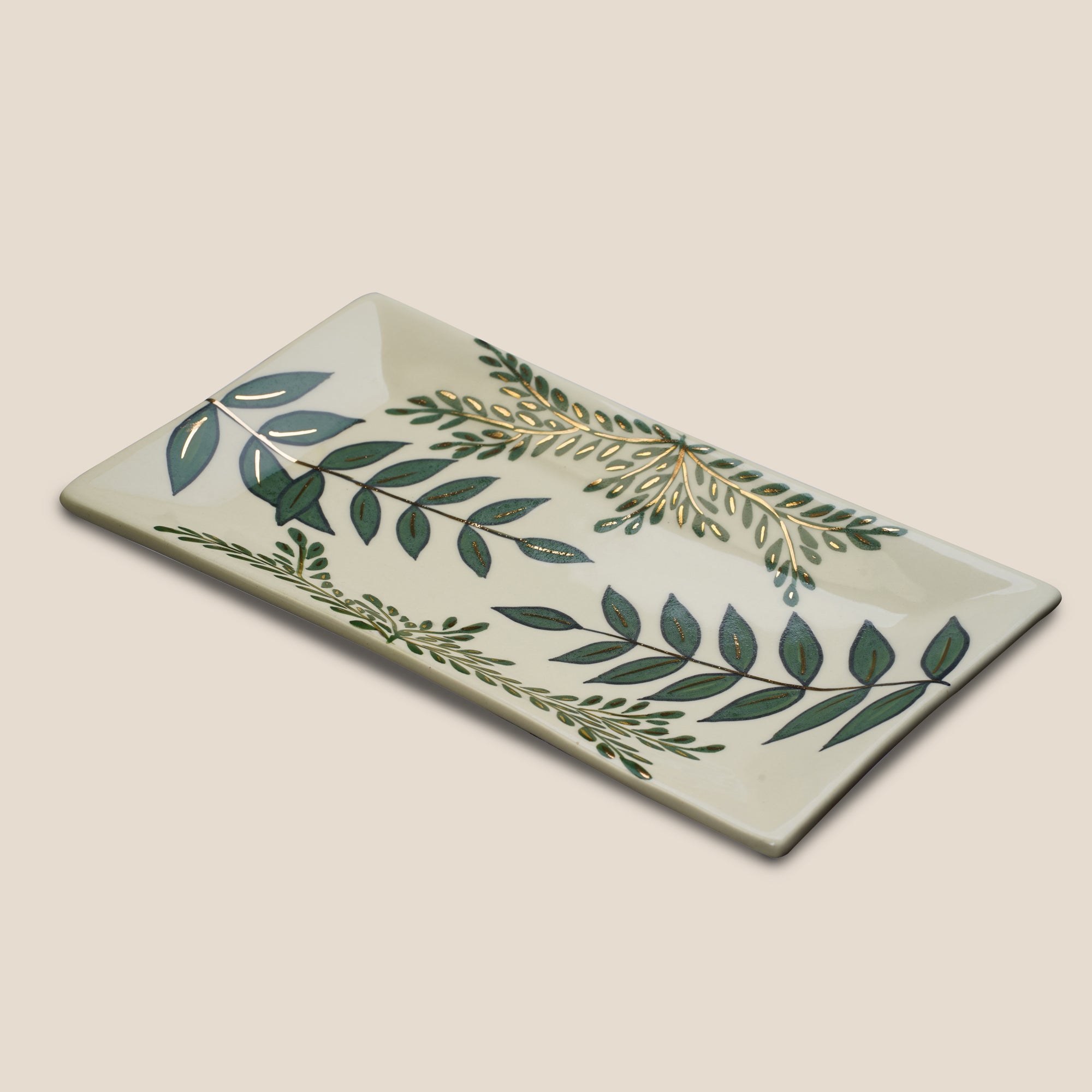 The Forest Collection 24K Gold-Plated Rectangular Platter