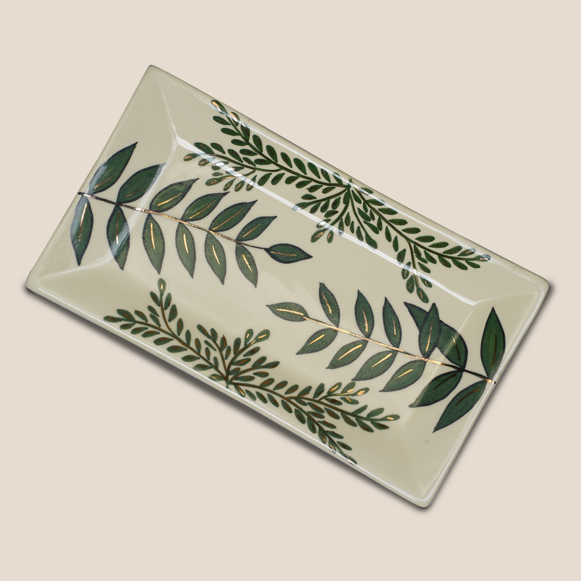 The Forest Collection 24K Gold-Plated Rectangular Platter