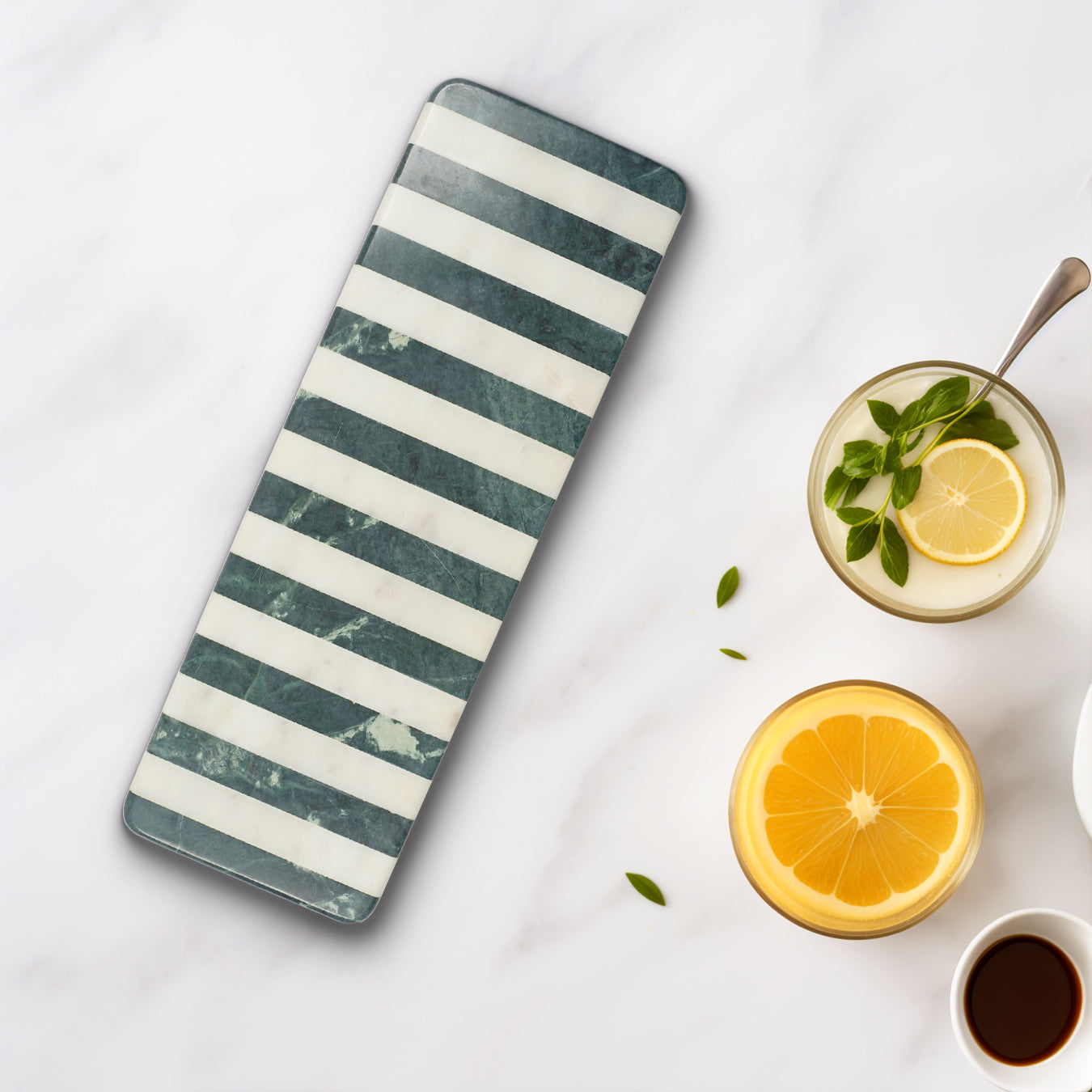 Striped Marble Display & Serving Tray