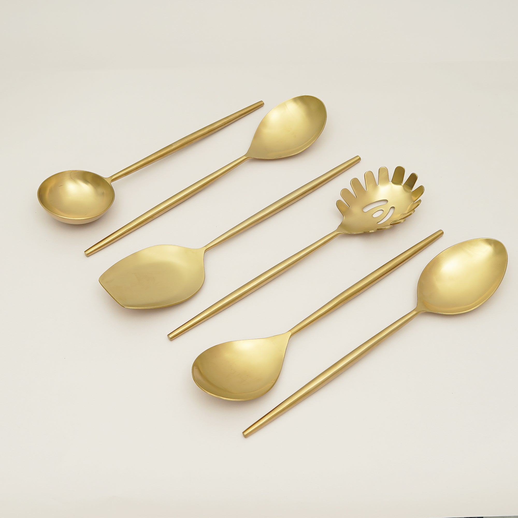 Luxe Brass-Finish 6-Piece Serving Set