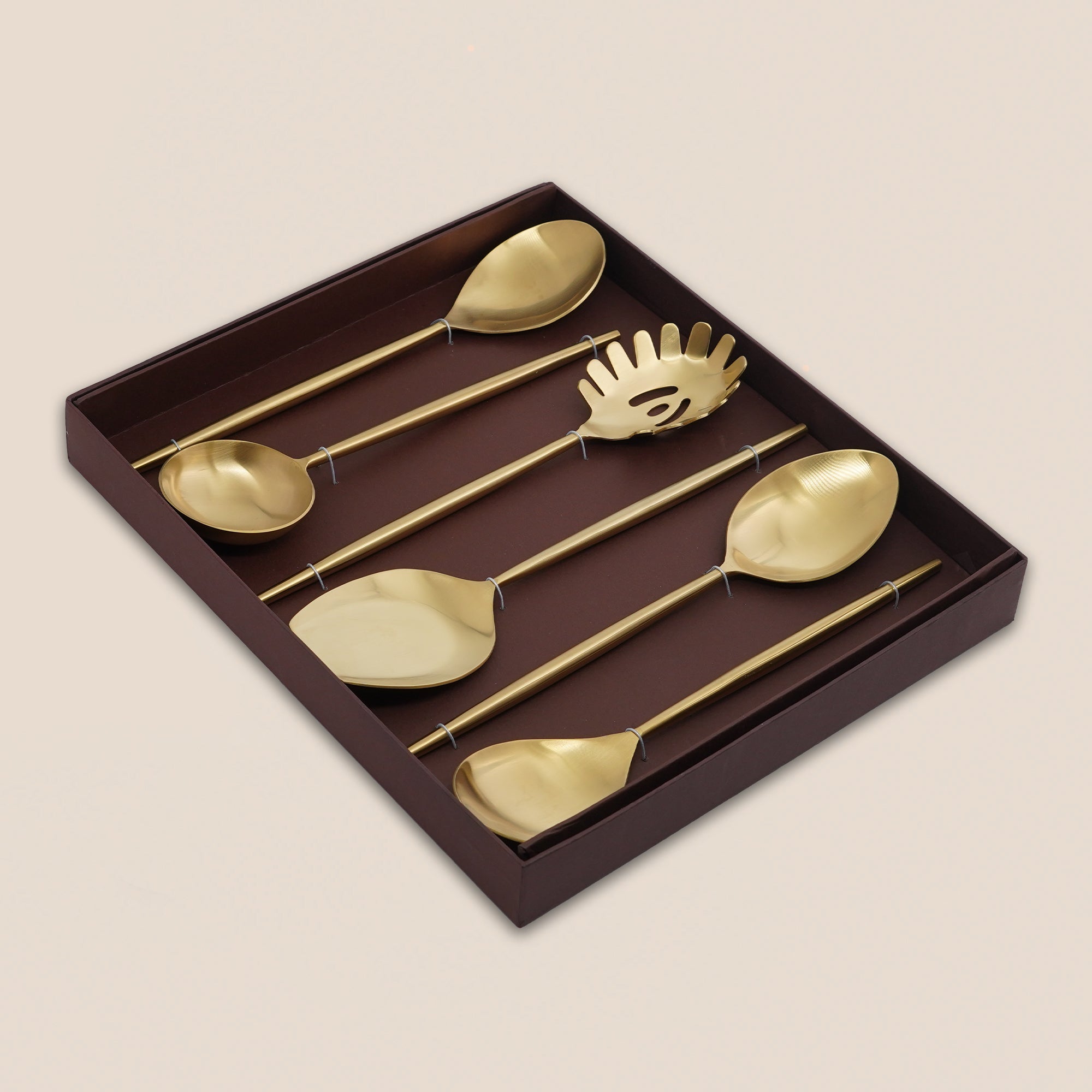 Luxe Brass-Finish 6-Piece Serving Set