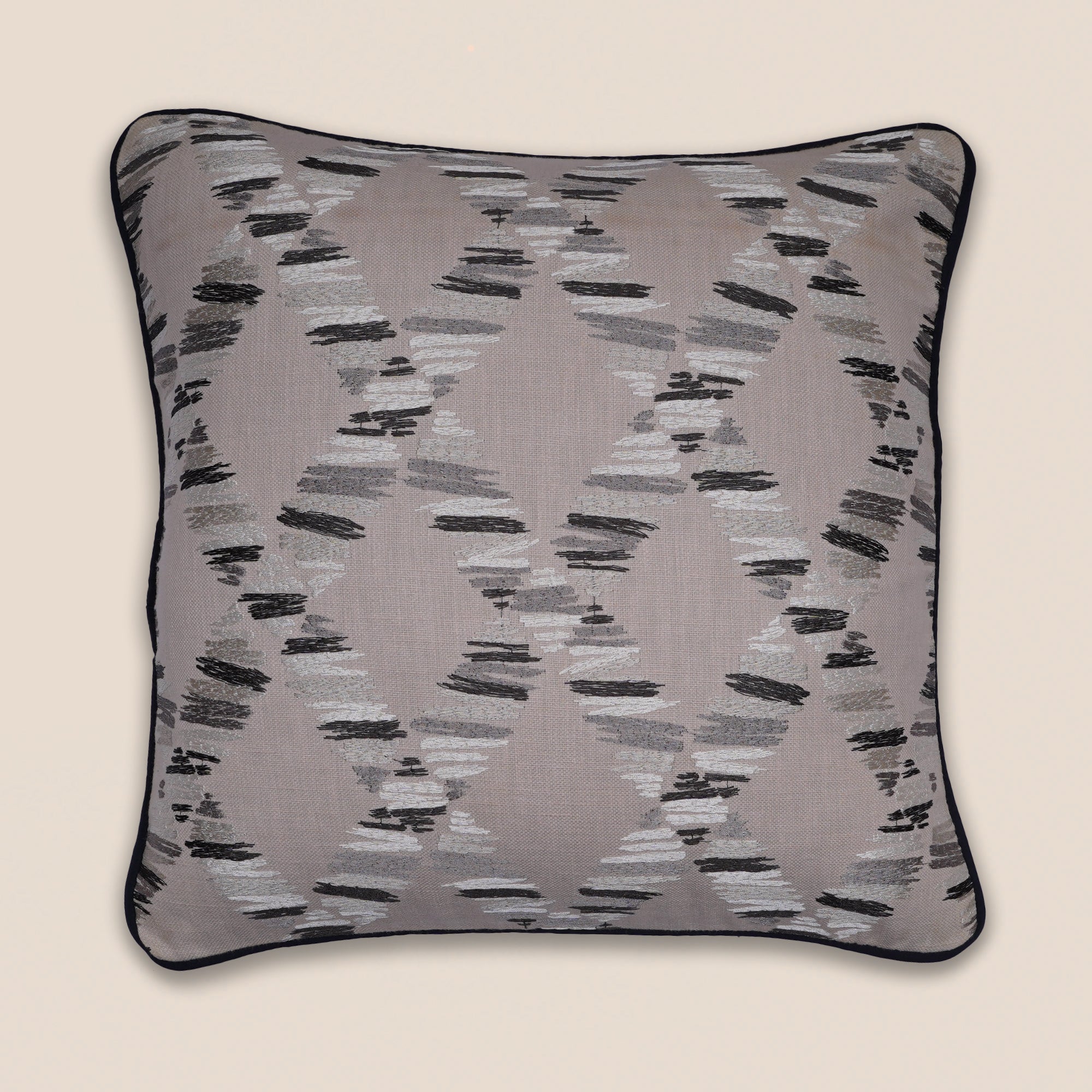 Grey Stitches Cushion Cover