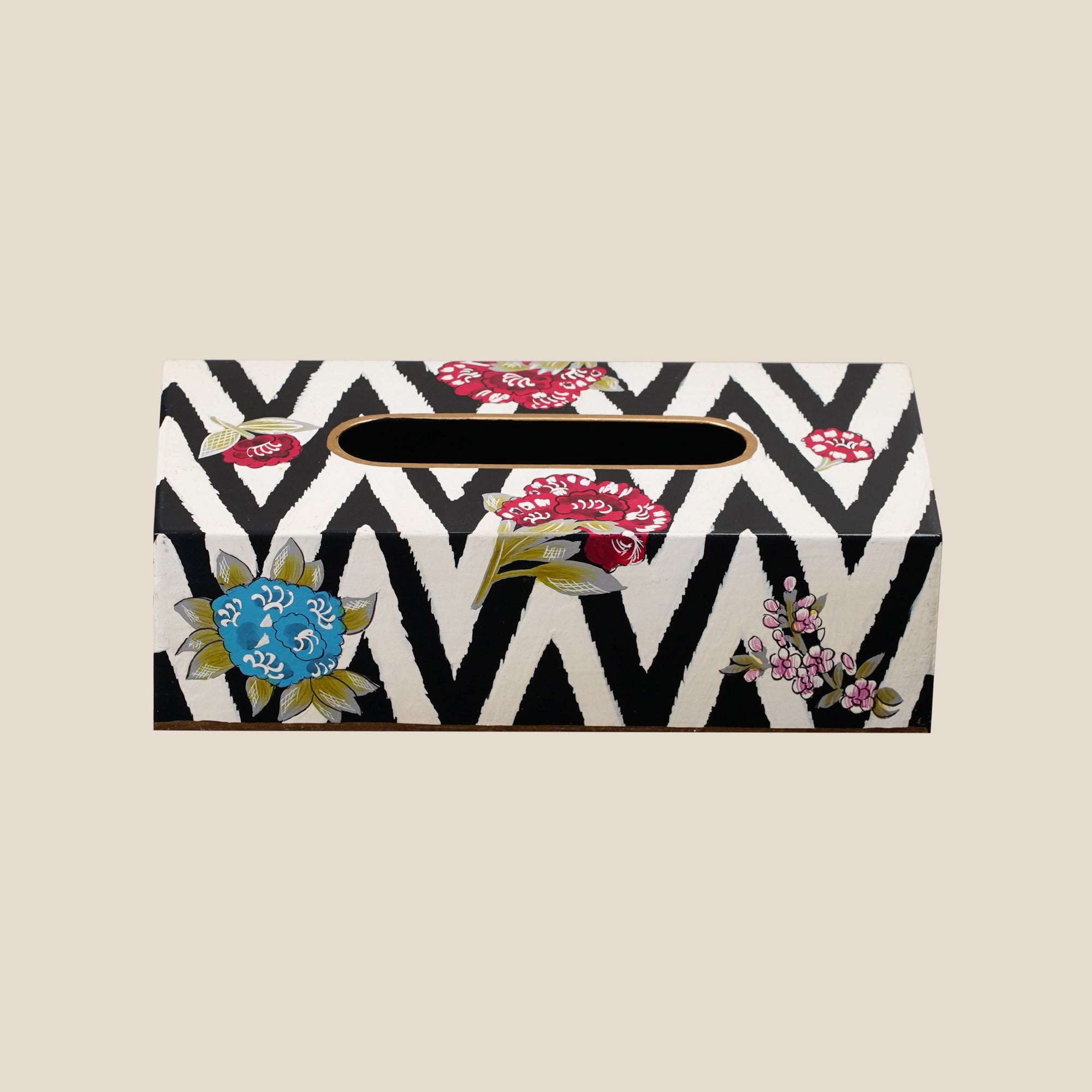 Chevron Bloom Serving Tissue box