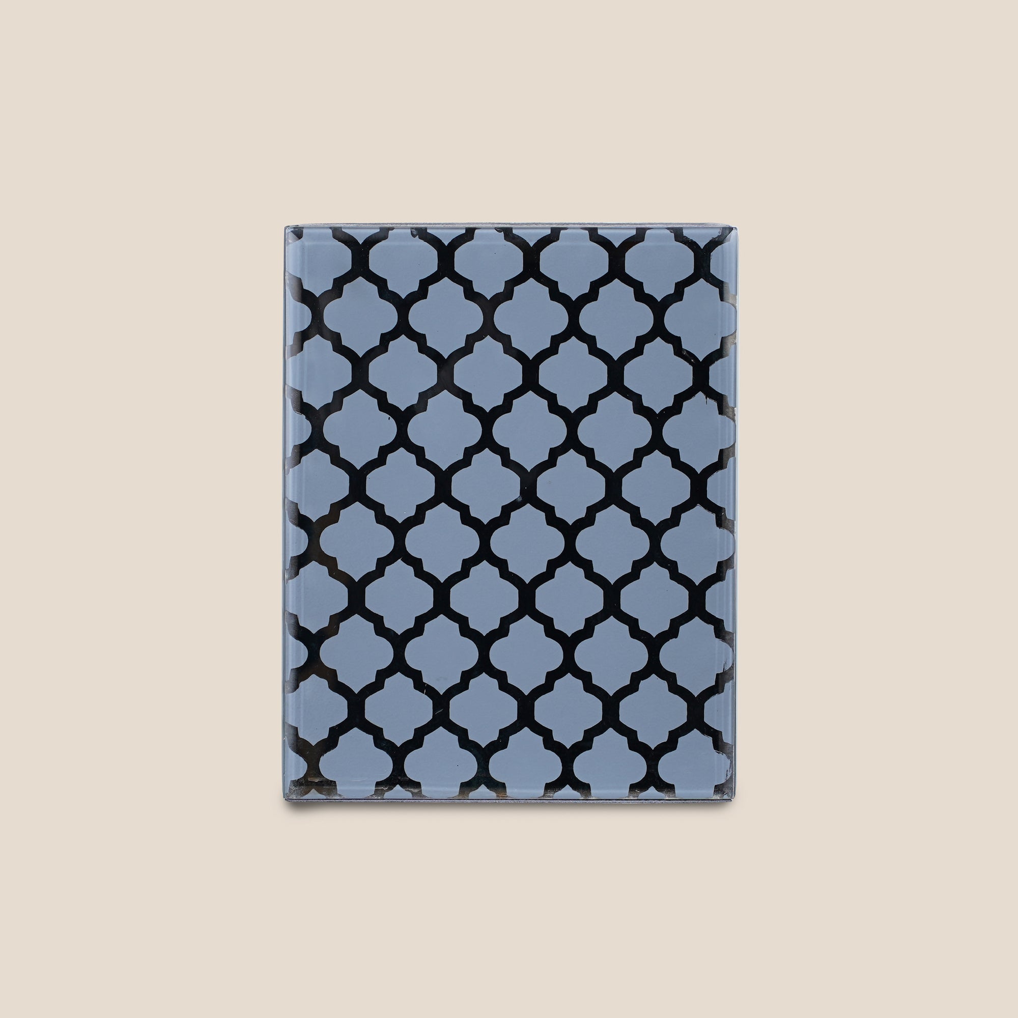 Moroccan Jaali Glass Waste bin - Grey