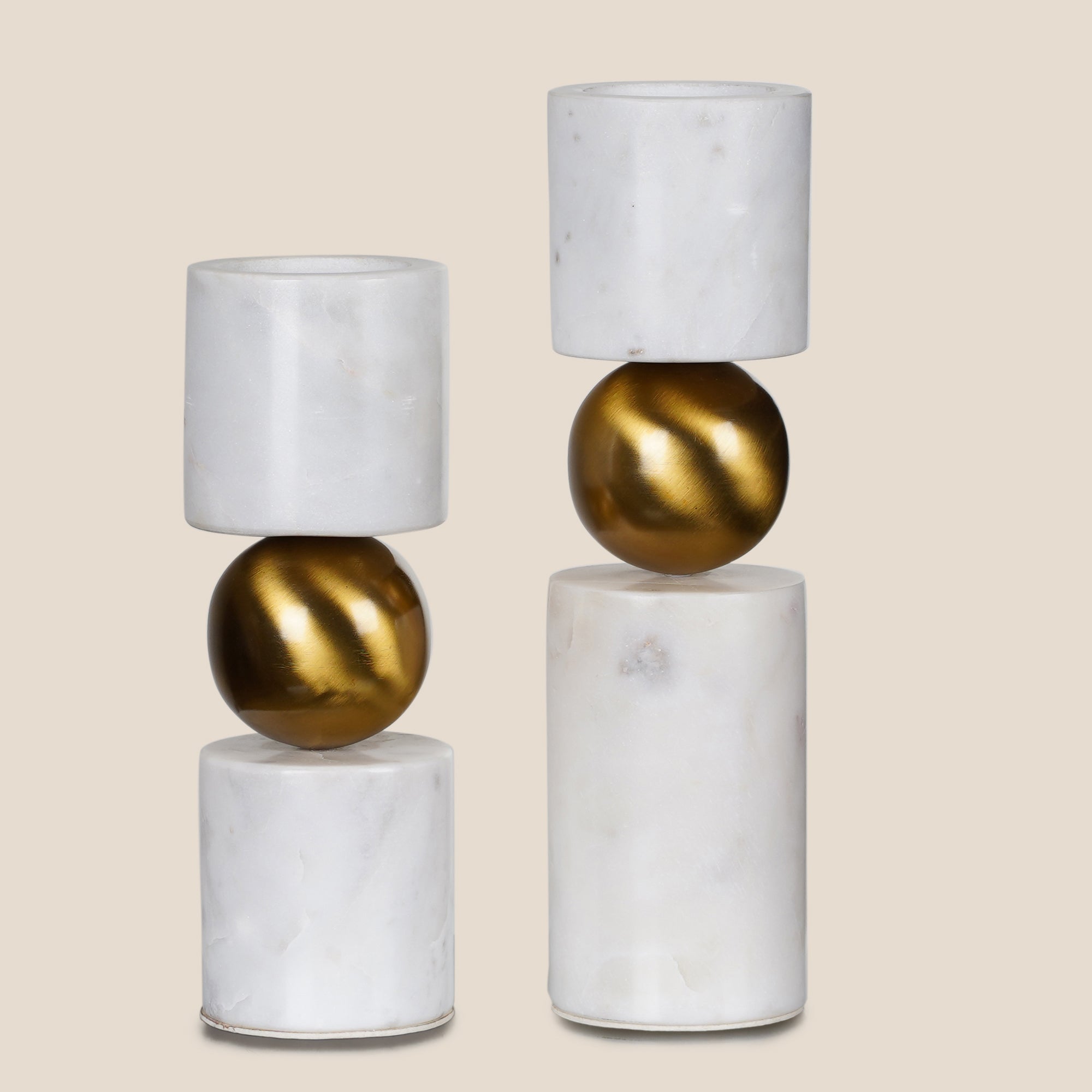 Marble Orbit Candle Holders (Set of 2)