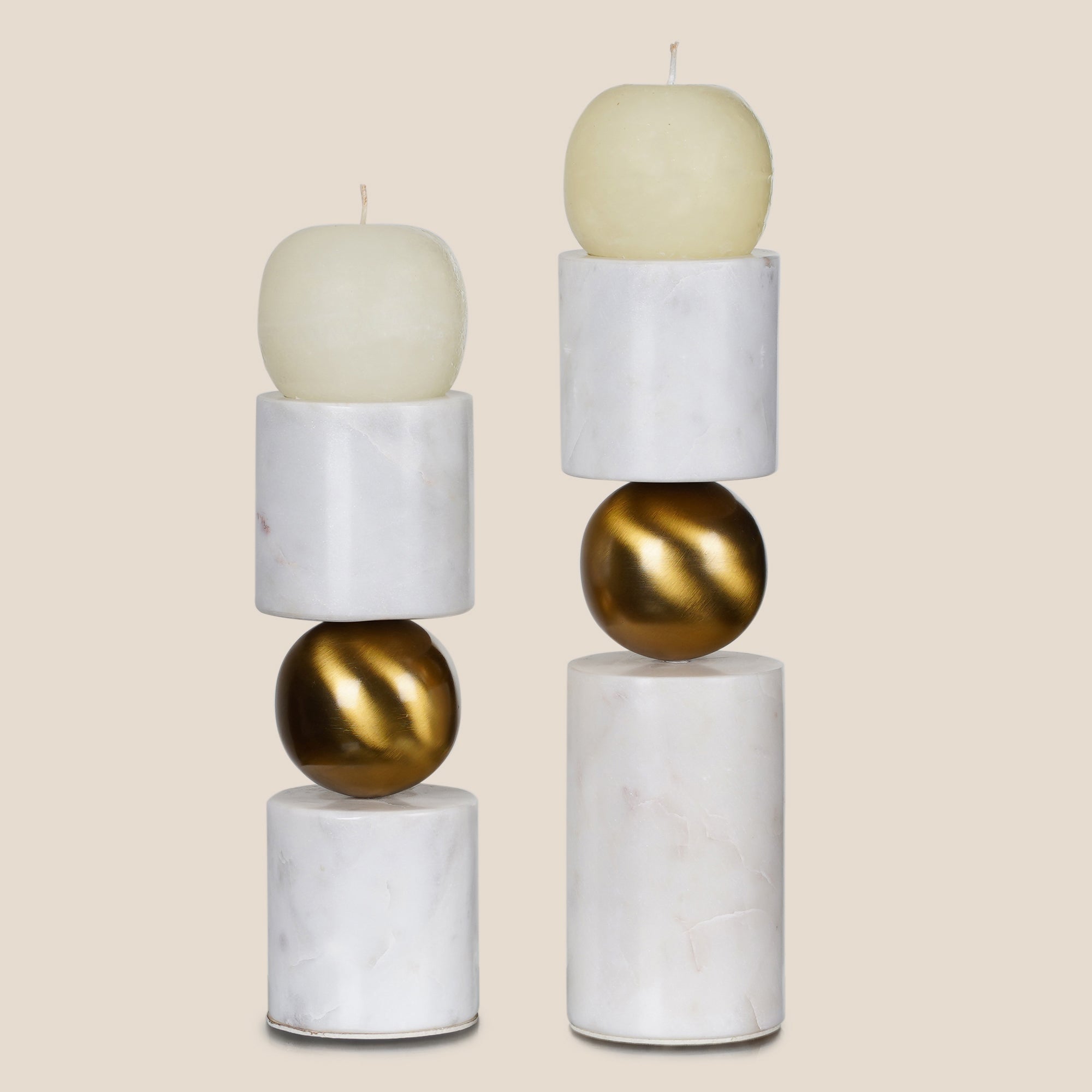 Marble Orbit Candle Holders (Set of 2)
