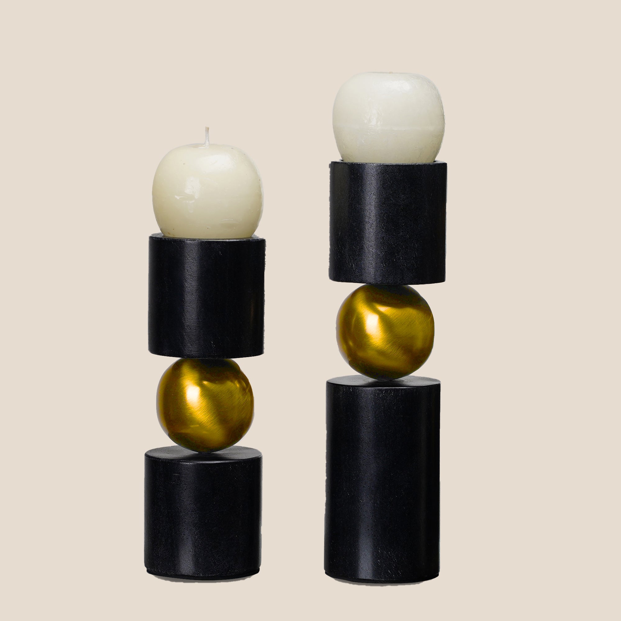 Luxe Black Marble Candles Stands