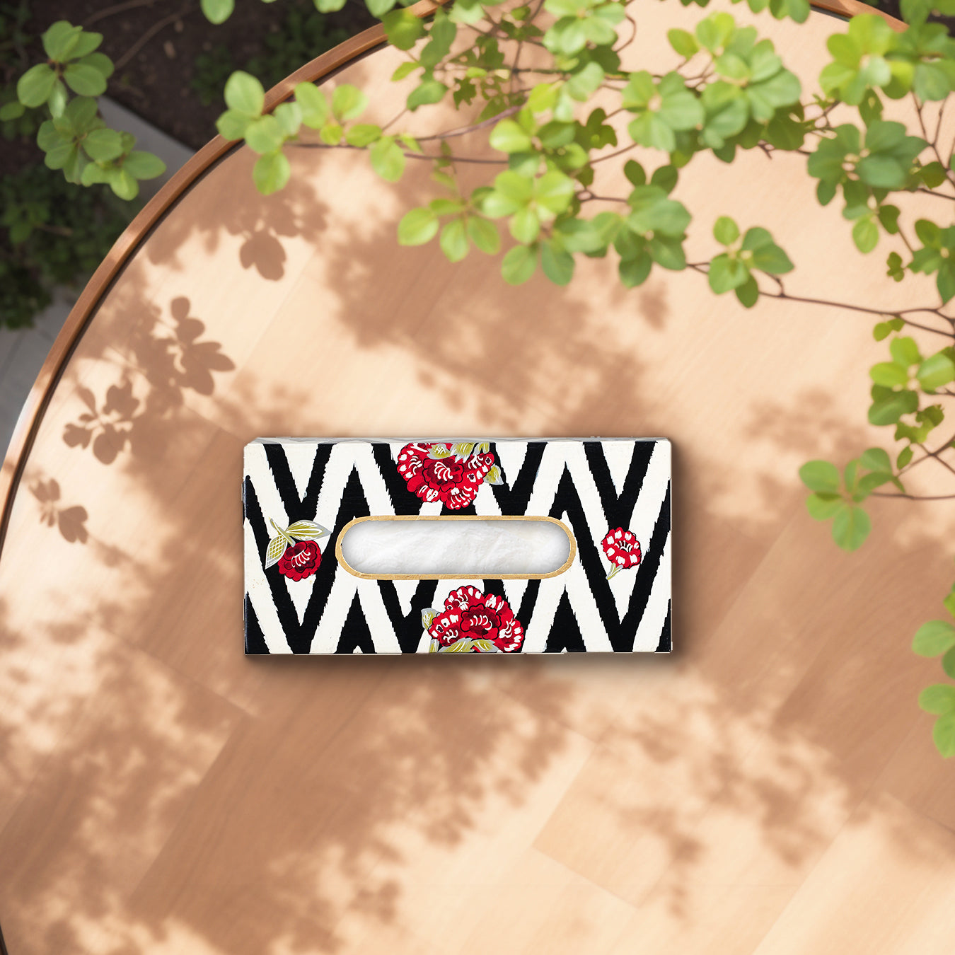 Chevron Bloom Serving Tissue box