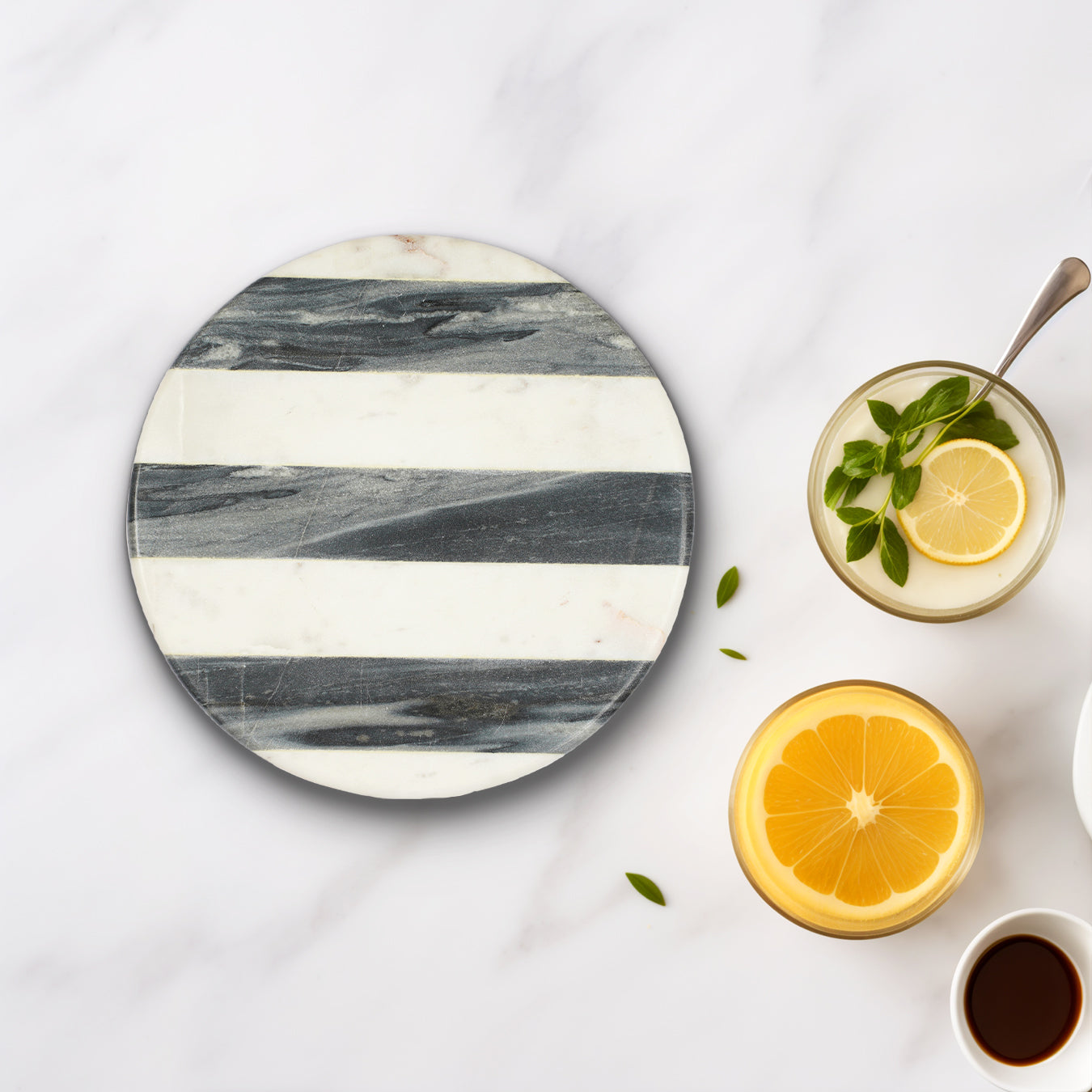 Striped Marble Serving Platter