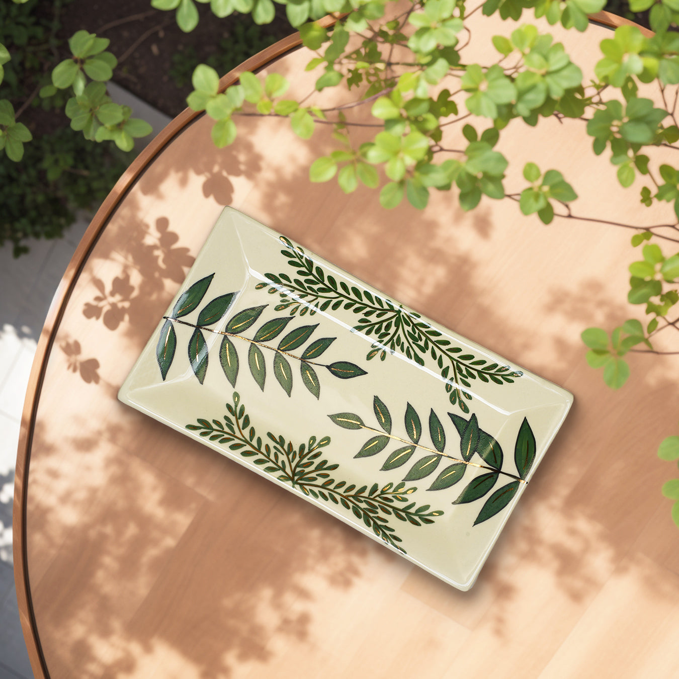 The Forest Collection 24K Gold-Plated Rectangular Platter