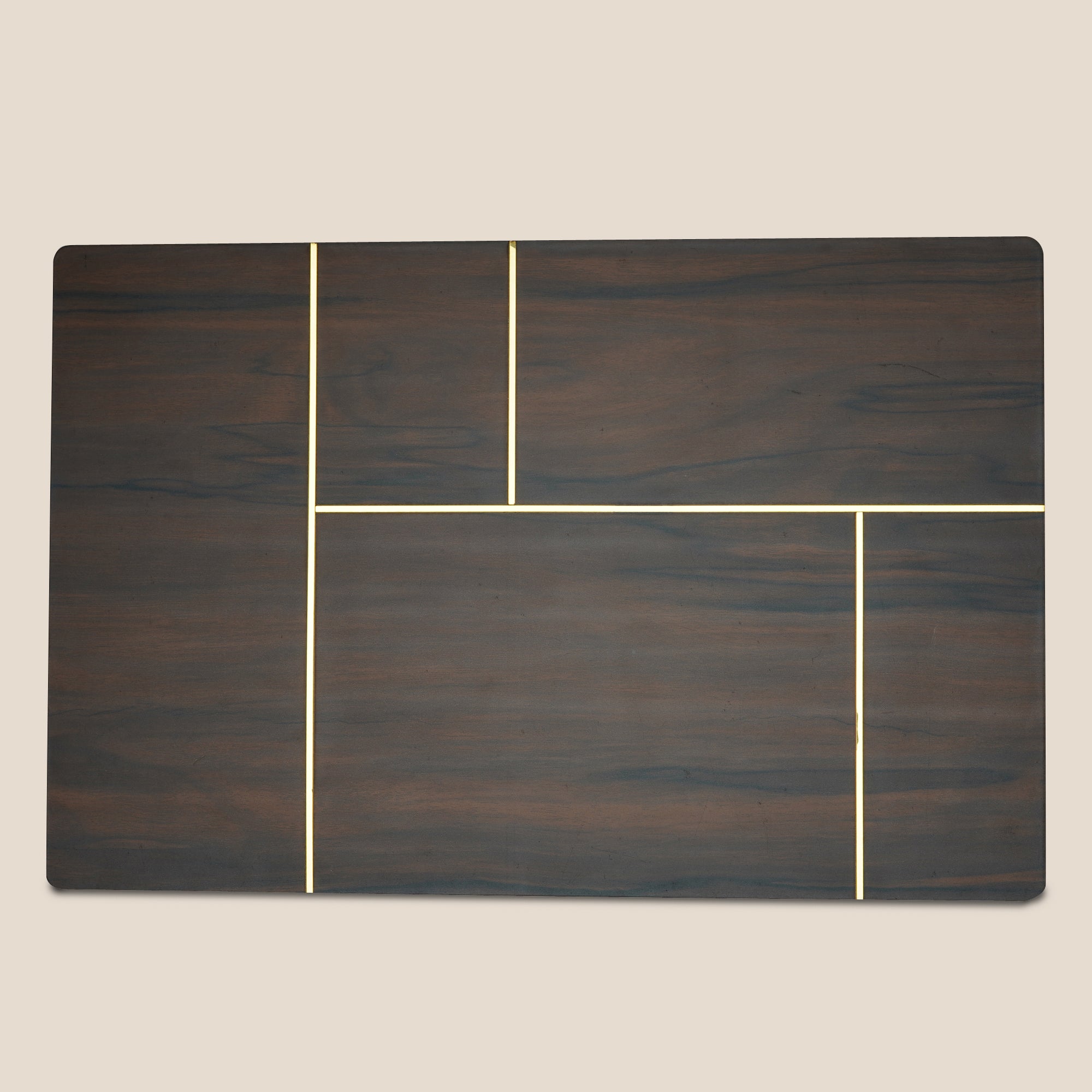 Walnut Gold Lines Table Mat