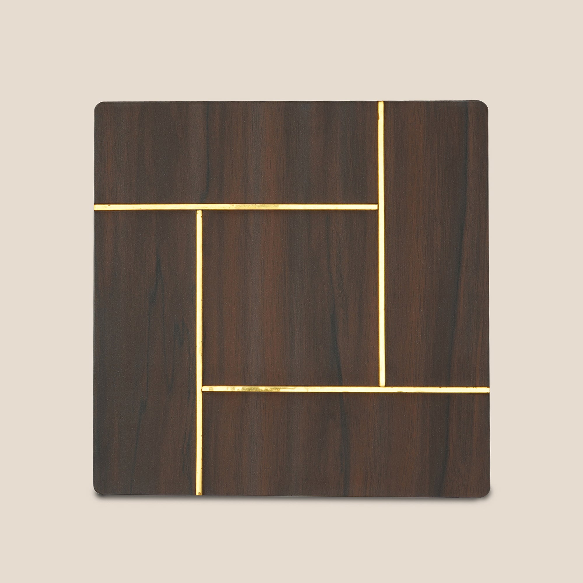 Walnut Gold Lines Coaster